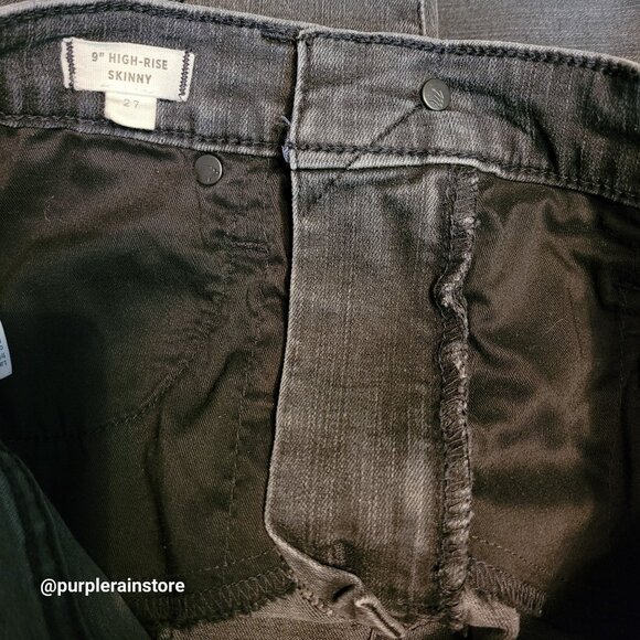 Madewell Jeans 27 Skinny 9" High Rise Black Sea Wash H2230 Tummy Control Stretch - Picture 4 of 12